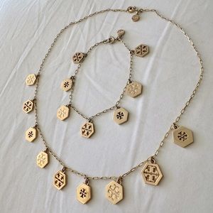 Tory Burch Gold Set Necklace & Bracelet